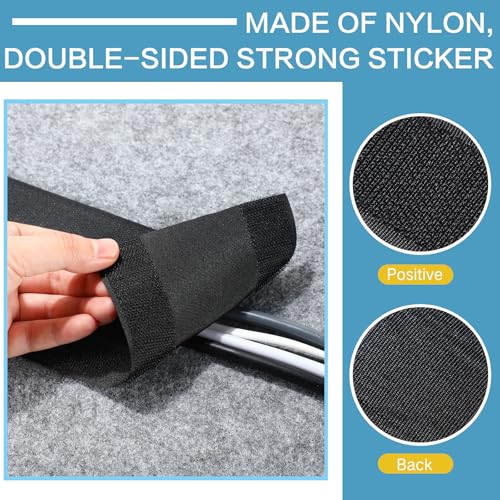 WILLBOND Carpet Cord Cover Cable Protector Floor Cover Cable Protector Management Only for Commercial Office Carpet(295.28 ft,Black) - color: Black, size: 295.28 ft