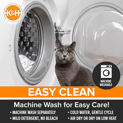 K&H PET PRODUCTS Self-Warming Cat Bed Pad, Self Heating Pad for Outdoor Cat Houses, Warming Mat for Indoor Pet Beds & Furniture, Reversible Blanket, Machine Washable - Small 21 X 17in Gray/ Black - color: Gray/Black, size: 21 X 17 Inches