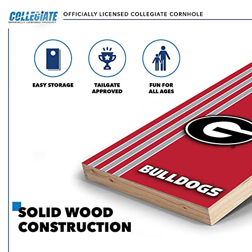 Wild Sports 2' x 3' Solid Wood Cornhole Set with Direct Print HD Team Graphics – Great Gift for Any NCAA Fan! Bean Bag Toss Family Outdoor Games – Georgia Bulldogs