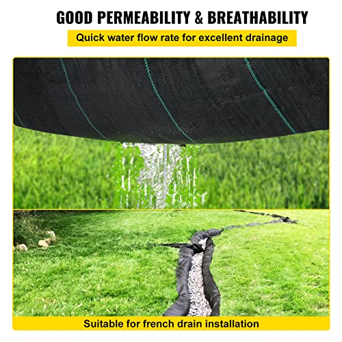VEVOR Driveway Fabric, 12.5x30ft-3.5oz Woven Landscape Fabric, Weed Fabric Barrier Heavy Duty, Garden Fabric Weed Barrier, Weed Control Fabric, Geotextile Fabric, Weed Block Gardening Mat, Landscaping - size: 12.5FT*30FT-3.5OZ, style: Woven