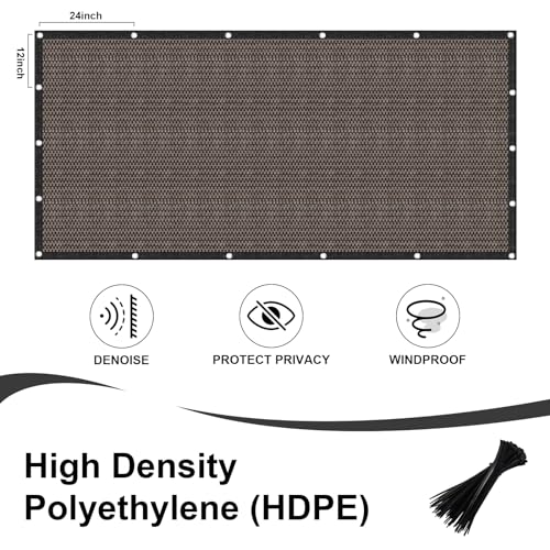 LOVE STORY 5'x20' Fence Privacy Screen Outdoor Mesh Fencing Covers Screen Fence Wind Block with Grommets for Patio Garden Wall Backyard, Brown (We Make Custom Size) - color: Brown, size: 0 5'x2 0'