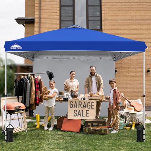 EAGLE PEAK Commercial Canopy 10x10 Pop Up Canopy Tent with 1 Sidewall, Easy Setup Heavy Duty Instant Event Shelter for Vendors & Markets, Outdoor Sun Shade, Blue - color: Blue, size: 10x10
