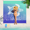 Beach Blanket 78''×81'' Suits 1-5 Adults Waterproof Sandproof Oversized Lightweight Waterproof Durable Blanket Large Picnic Mat for Beach Travel Camping Picnic Hiking - color: Sea Turtle, size: 78''x81''