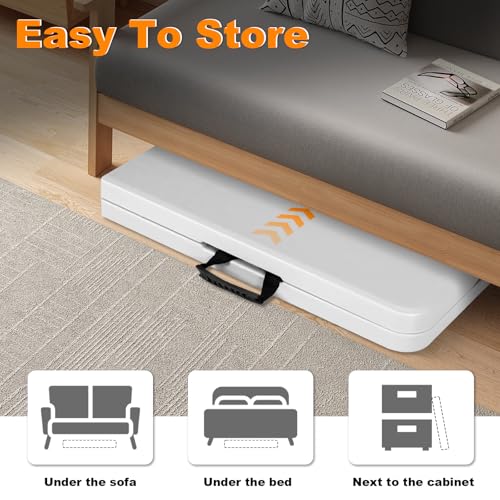 6ft Folding Table, Portable Heavy Duty Plastic Fold-in-Half Utility Table for Indoor/Outdoor Use, Dining, Camping, Picnic, Party, White - color: White