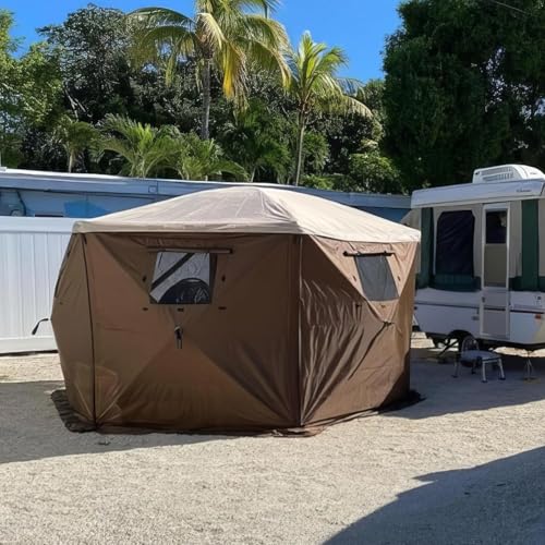 Clam Quick-Set Wind & Sun Panels 3-Pack – Brown Screen Tent Sidewalls – Fits Traveler, Venture & Escape – Full Coverage Shade & Privacy – Carry Bag – Tent Not Included - color: Brown, size: 3 Panel