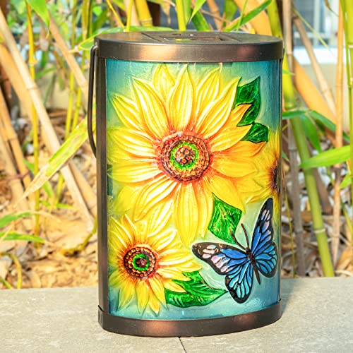 Hanging Solar Lantern Outdoor Waterproof LED Solar Lights Sunflower Decorative Solar Lanterns Tabletop Lamp for Outdoor Patio Garden Yard Decor - style: Sunflower
