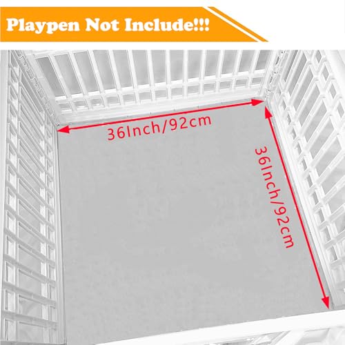 Dog Playpen Bottom Pad Fits for 36 Inch 4 Panels Exercise Pet Playpen, Dog Crate Pad Puppy, Hoop and Loop Design (Note: Playpen Not Included). -Grey - color: Grey