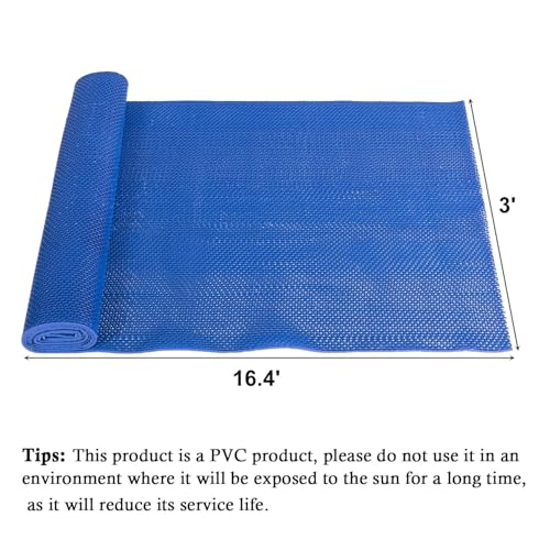 MYOYAY 3' x 16.4' Non-Slip PVC Drainage Floor Mat Commercial Wet Area Floor Mats for Outdoor Indoor Restaurant Kitchen Bar Swimming Pool Splash Matting Water Drain Flooring Mat, Blue