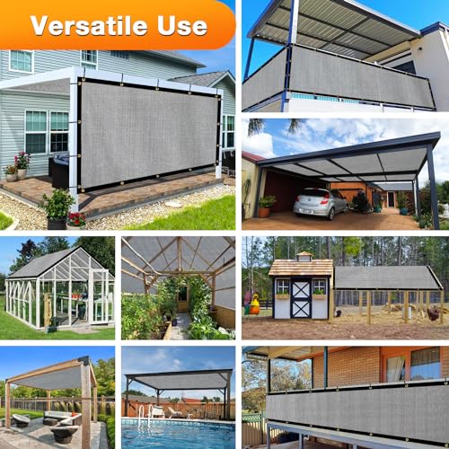 Artpuch Outdoor Pergola Shade Cover 4x5 FT Sun Shade Cloth with Grommets Light Grey Commercial Grade Patio Privacy Screen Shade Canopy (Customized Available) GN04 - color: Light Grey, size: 4' X 5' Customized
