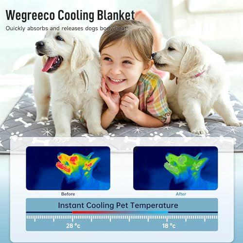 wegreeco Pet Dog Cooling Mat for Cats, Lightweight Bed Outdoor Cooling Blanket for Dogs and Cats, Small Medium Large Puppy Cool Pad for Dogs, Small Bones XLarge - color: Small Bones, size: X-Large