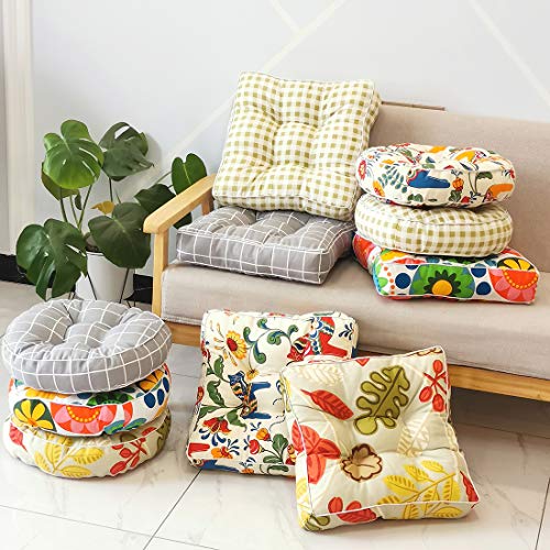 vctops 1PC Indoor Outdoor Bohemian Square Chair Cushion Seat Pad Floor Cushion Pillow (Grid Green 1, 18"X18") - color: Grid Green 1, style: 18Inchx18Inch/45x45cm
