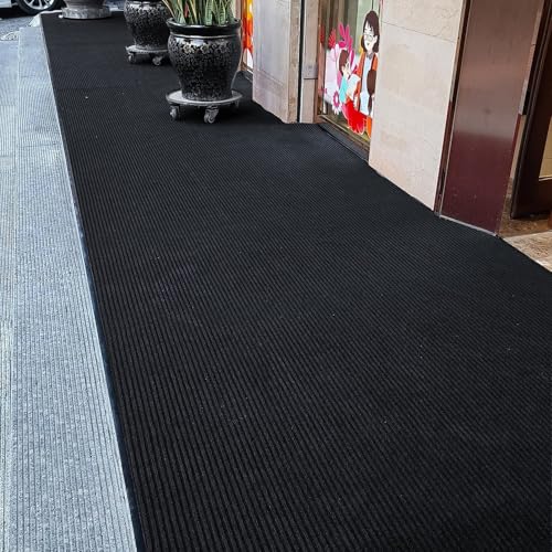 TANYOYO 4' X 6' Commercial Grade Door Floor Mat Brush Step Entrance Mat Vinyl Backed Utility Doormat Heavy Duty Floor Rugs Commercial Outdoor Carpet Indoor Entrance Mat,Black - color: Black, size: 4' x 6' (Rectangular)