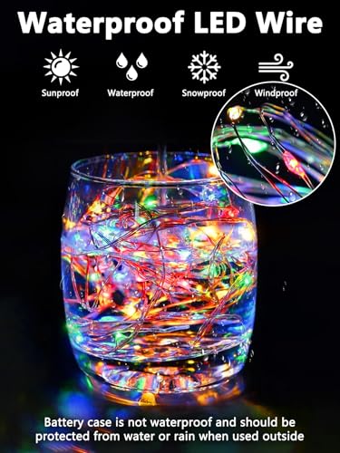 3 Pack Fairy Lights Battery Operated with Remote Control Timer, 26 FT 80 LED String Lights Outdoor Indoor, 8 Mode Twinkle Lights for Christmas Party Wedding Birthday Bedroom Decoration (Multicolor) - color: Multicolor, size: 3 Pack 80led
