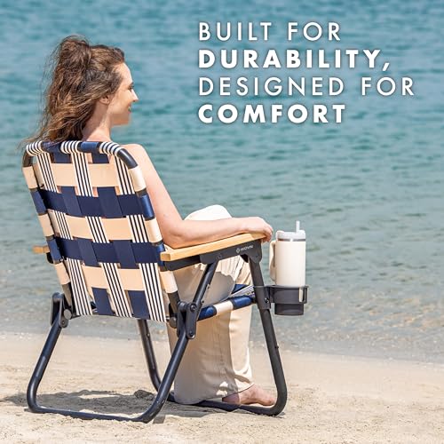 GoSports WOVN Beach Backpack Chair - 9 Styles Available - Premium Folding Camping Chair - color: Lido