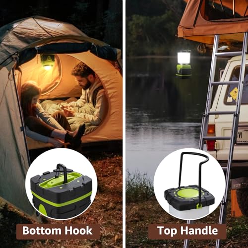 Lepro 1500LM Battery Powered LED Camping Lantern, Waterproof Tent Light with 4 Light Modes, Camping Essentials, Portable Lantern Flashlight for Camping, Emergency Light, Power Outage, Not Rechargeable - color: Green-1500lm-1Pack
