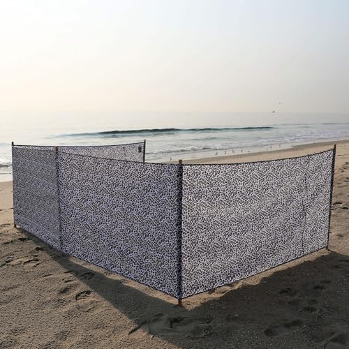 erda Sand Leopard Pro Beach Recycled Polyester Rip-Stop 20 ft Lightweight Windscreen, Privacy Screen, Wind Blocker, Free Matching Shoulder Bag