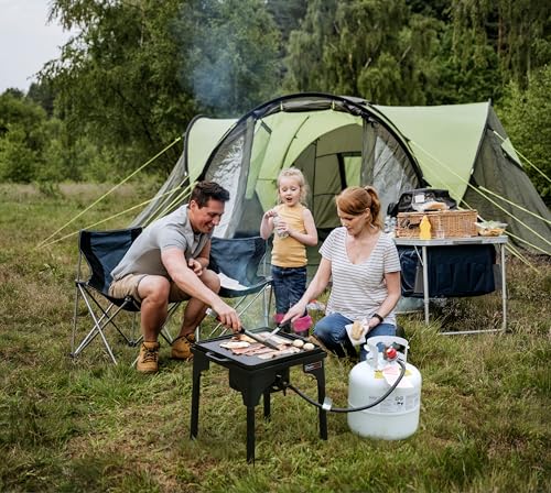 OuterMust Outdoor Propane Burner Camping Stove Gas Burner with Adjustable Legs Ideal for Camping, Home Brewing, Turkey Frying and Maple Syrup Boiling - size: Single Burner - Adjustable