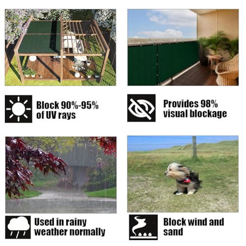Privacy Fence Screen 3 X 30 FT, Heavy Duty Outdoor Shade Mesh Cloth for Garden, Backyard, Patio, Balcony & More – UV Protection, Windproof & Durable – Easy Installation with Grommets, Customizable - size: 3FT X 30FT
