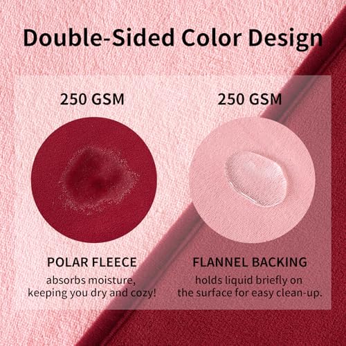QiyI Waterproof Blanket for Bed Couch Sofa, Small Washable Reversible & Reusable Pet Dog Cat Throw Blanket, Leakproof Stain Resistant Sofa Cover, 40"x60", Burgundy/Pink - color: Burgundy/Rose Pink, size: 40"×60"