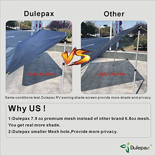 Dulepax RV Awning Shade Screen with Zipper 8'X13'3'' -Second Generation RV Awning Screen Significantly Improves Shadew and Privacy.Universal RV Awning Sun Shade Screen with Complete Kits - color: Beige, size: 8'X13'3" Shade Screen for 14 ft Awning