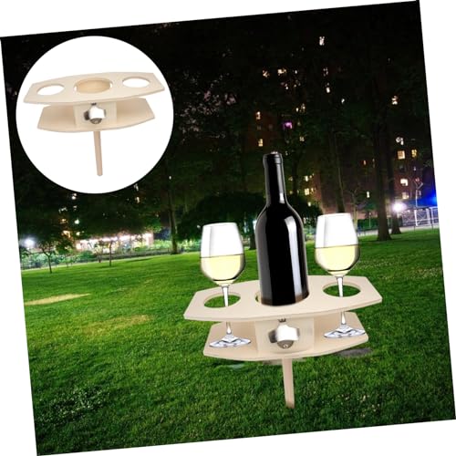 MAGICLULU Wooden Beer Rack Insert Ground Wine Stake Outdoor Drink Holder Detachable Design Suitable for Garden and Camping