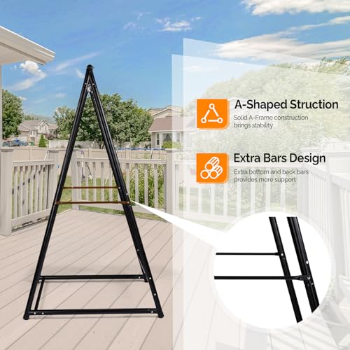 ONCLOUD Hammock Chair Stand, Heavy Duty Steel Stand with Stable Construction, 660 LBS Weight Capacity, Weatherproof Hammock Stand for Patio, Garden, Indoor - style: Stand Only