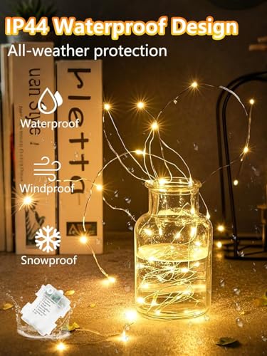 50 LED Fairy Lights Battery Operated with Remote, 16FT Waterproof Twinkle Lights with Timer & 8 Modes, Fairy String Lights Outdoor Indoor for Bedroom Classroom DIY Christmas Decor (Warm White) - color: Warm White, size: 1 Pack 50LED