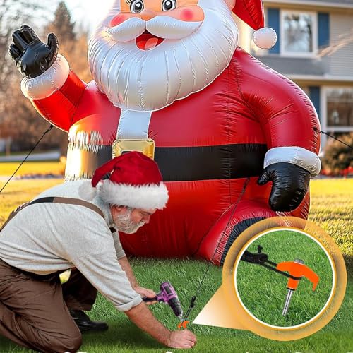 8" Screw in Tent Stakes Heavy Duty, Ground Anchors Screw in, Metal Threaded Tent Spikes, Camping Pegs for Canopies & Gardening Inflatable Decor (20 PCS Luminous) - style: 20 PCS Luminous