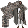 55" x 95" Waterproof Woobie Camo Blanket for Hunting Extra Outdoor Stadium Blankets Sherpa Lining with Hood and Storage Pocket for Deer Duck Hunting Gear Blind Accessories(Waterfowl Grass Camo) - style: Waterfowl Grass Camo
