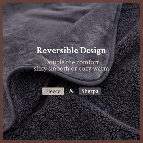 Waterproof Blanket (60"x80") for Couch, Sofa, Pets- Plush Water Proof Throw Blanket to Protect Furniture, Stain Resistant, Leak-Proof, Double-Sided, Reversible Flannel & Sherpa Fleece, Grey - color: Grey, size: Twin/Full (60"x80")