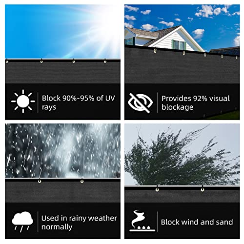 KANAGAWA 3ft x 10ft Privacy Screen Fence, 90% Blockage Heavy Duty 175 GSM Fencing Mesh Net Cover for Outdoor Wall Garden Yard Backyard 40 Cable Zip Ties Included Black - color: Black, size: 0 3' x 10'