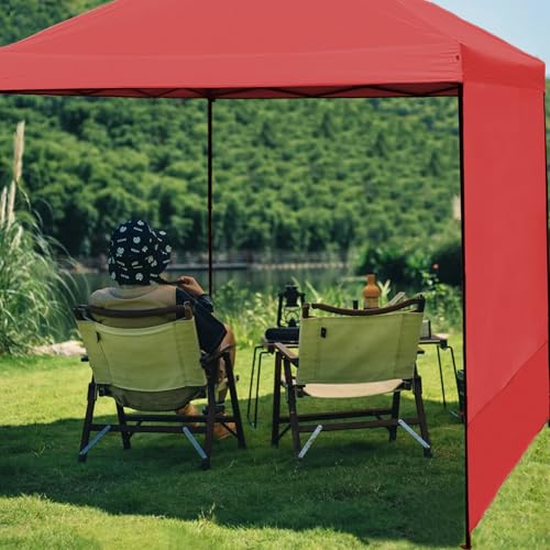 Canopy Sunwall Sidewall Gazebos Tent Waterproof for 10x10ft Pop up Canopy Straight Leg Gazebos Outdoor Instant Canopies 1 Pcs Red Canopy Sidewall Only - color: Red, size: 10x10(1pcs)