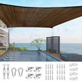 Quictent 12x16ft Rectangular Sun Shade Sail 185G HDPE Canopy 98% UV Block Outdoor Patio Garden Commercial Deck with Hardware Kit Brown - color: Brown, size: 12 x 16 ft, style: Rectangle