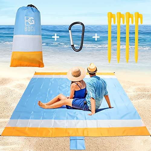 Sand Proof Beach Blanket, 79" X 83" Large Oversized Waterproof Sandless Beach Mat for 4-8 Adults, Outdoor Lightweight Compact Sand Free Picnic Blanket for Beach Travel Camping Hiking Picnic - color: Bworange1