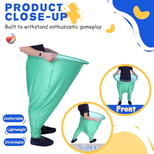 Granny Pants Yard Game Set for Adults, Oversized Granny Pants with 5 Bouncy Balls and 1 Pump, Giant Stretchy Pants, Fun Tossing Games Props for Outdoor Parties, Group Gatherings and Family(Green) - color: Green, size: Large