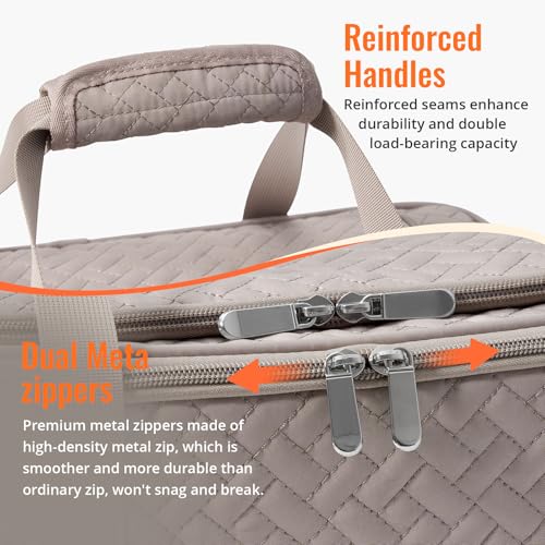 Insulated Casserole Carrier - Portable Casserole Carrier for Hot or Cold Food, Lasagna Holder for Parties,Picnic,Cookouts,Traveling - Fits 9" x 13" Baking Dish (Grey) - color: Grey