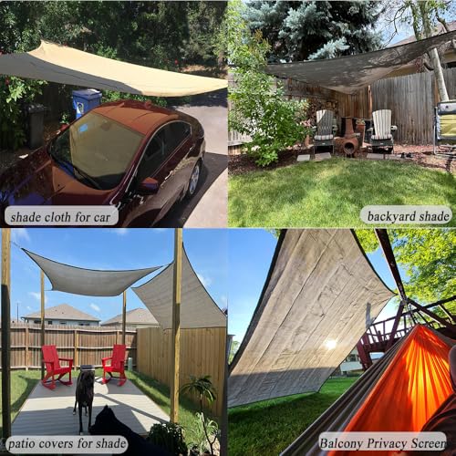 Junflying 90% Shade Cloth 8x25 FT, UV-Resistant, Breathable Sun Shades Fabric with D-Rings, Permeable Sunshade for Patio, Pergola, Backyard, Deck, Garden. Gray - size: 8x25ft