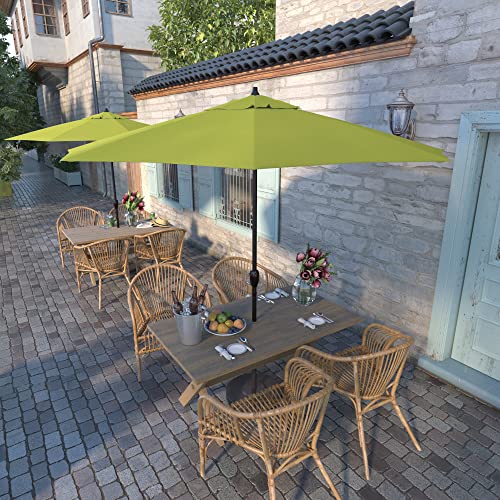 California Umbrella 9' Rd Sunbrella Aluminum Patio Umbrella, Crank Lift, Auto Tilt, Bronze Pole,Parrot Fabric - color: Parrot