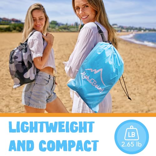 AlphaBeing Inflatable Lounger Beach Chair Accessories, Air Sofa Hammock Inflatable Couch for Camping Backyard Lakeside with Compression Sacks, Ideal Outdoor Gifts for Adults - color: Aqua Blue