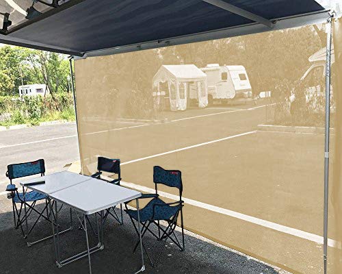 Tentproinc RV Awning Sun Shade Screen 7' X 14' 3'' (Fit for 15' Awning) Mesh Sunshade for RV Awning Sunscreen Motorhome Camping Trailer Awning Shadescreen Block UV Glare - 3 Year Warranty (Beige) - color: Beige, size: 7' x 14'3'' -Actual Measurement