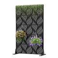 Cofar Metal Privacy Screen Outdoor 72" H×44" W -Black Freestanding Outdoor Privacy Panels with Stand, Decorative Fence for Patio, Deck, Balcony（Wicker） - style: 5-Panels Wicker_Black