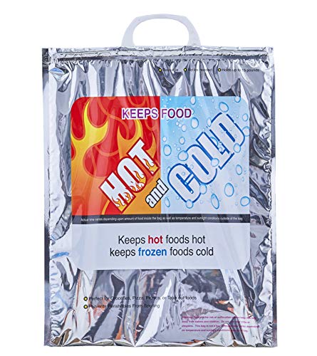 Superio Hot and Cold Insulated Bags for Food Delivery, Grocery Shopping Bags, Food Storage for Hot and Frozen Food for Travel, Disposable Cooler Bag, Reinforced Thermal Lunch Bag (1, 13.5"x17.5") - color: 1 Pack, size: Medium (Meal Size)