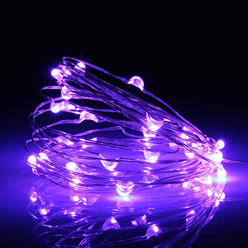 XINKAITE Purple Fairy Lights - Waterproof LED Starry String Lights for Indoor & Outdoor DIY Decoration, Home Parties, Christmas Holiday (10FT/3Meters) - color: Purple, size: 10ft