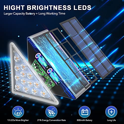 AUDLES LED Solar Step Lights Waterproof Outdoor Stair Lights, Warm White Solar Deck Light IP67 Solar Decoration Lights for Yard, Patio, Garden, Walkways, Front Door, Pathway, Driveway, Porch 2PK - color: Warm White, size: 2 Pack