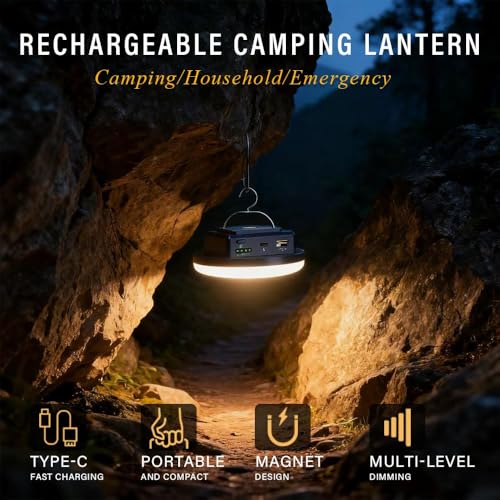 Camping Lights Tent Light 4500 Lumens 45W Rechargeable LED Lantern Magnetic Hanging, Portable USB Outdoor Canopy, Emergency Lights for Home, Lanterns for Power Outages, Ice Shanty Lights--12000mAh - size: 12000 mAh
