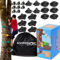 Hyponix Ninja Tree Climbing Kit – 16 Large Rock Holds & 8 Ratchets, 10-Minute Setup, Thicker Textured Grips, Supports 250lbs, CPC Certified Safety, Portable Bag – Backyard Fun & Ideal Gift for Kids - style: Black - Monkey Tree Climbers 2.0