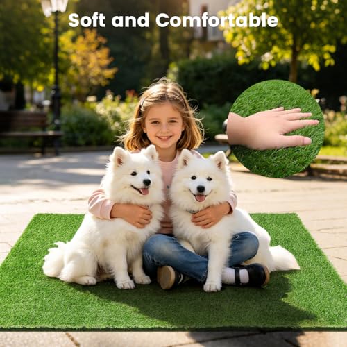 36" x 24" Fake Grass Mat for Dogs, Premium Washable Artificial Turf Grass Rug for Patio Lawn Balcony Door Dog Pet Pee Potty Training - size: 36" x 24"