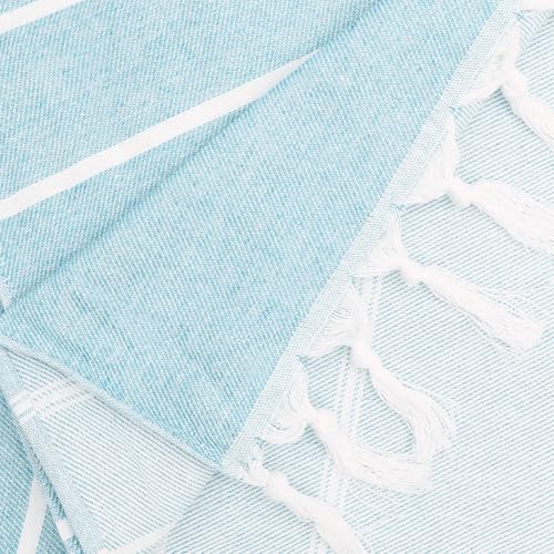 Eliamo Turkish Beach Towel Set of 6 Beach Towels Cotton Quick Dry Sand Free 36 x 71 inch Turkish Towel Oversized Lightweight Beach Towels Blue - color: Blue