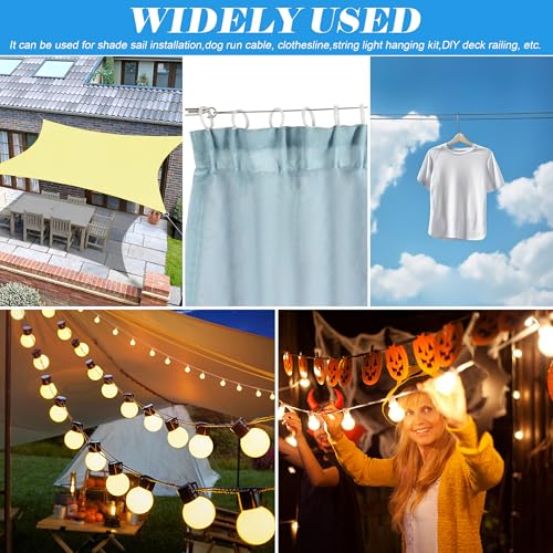 Sunshade Hardware Kit with Ratchet Winch Wire Cable for Triangle Rectangle Sun Shade Canopy Installation, 304 Stainless Steel Shade Awning Kit for Outdoor,Garden,Kitchen,Patio Lawn - size: Hardware Kit with Ratchet Winch