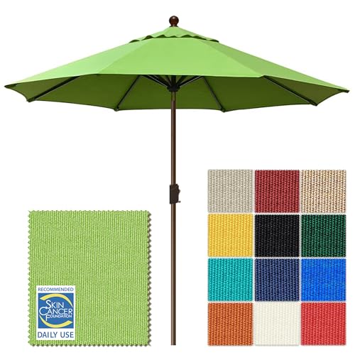EliteShade USA 10-Year-Non-Fading 10Ft Market Patio Umbrella, UPF 50+ UV Protection Performance Sun Umbrella, Heavy Duty Commercial Grade Outdoor Table Umbrella with Crank & Tilt, Windproof Vented Top for Garden, Pool, Deck and Outdoor Playsets, Macaw Gre